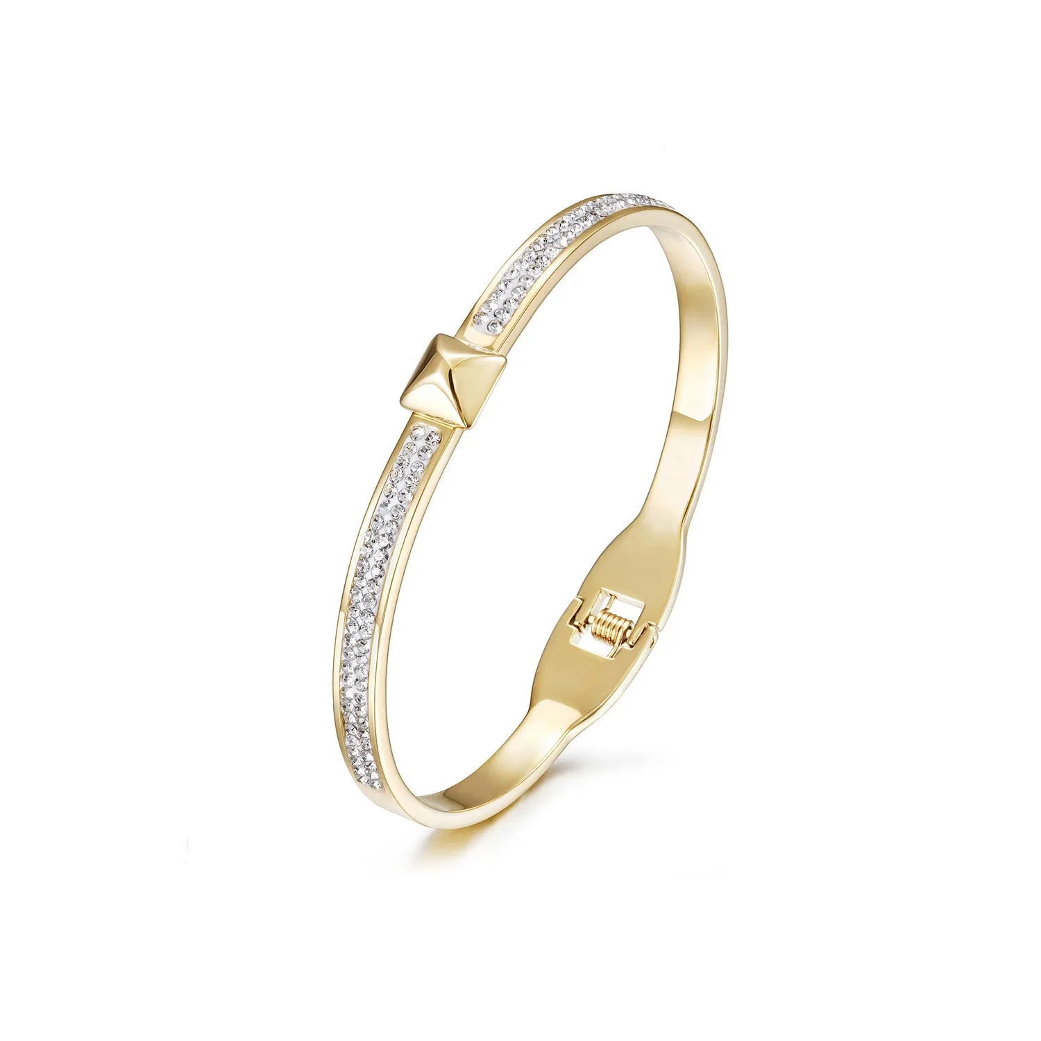 Square CZ Buckle Bangle