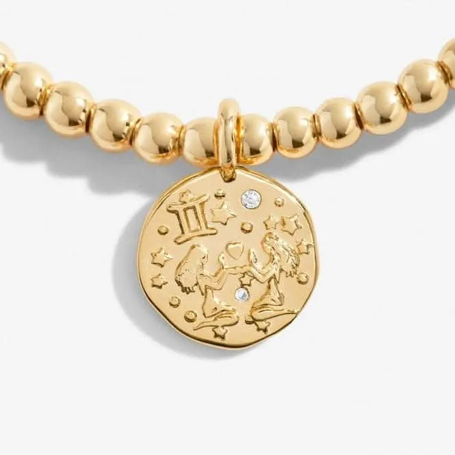 Star Sign A Little Gemini Gold Plated 17.5cm Stretch Bracelet 6794
