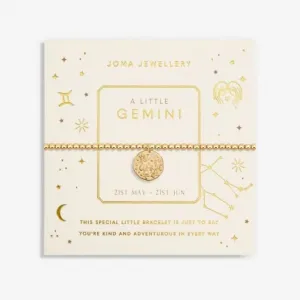 Star Sign A Little Gemini Gold Plated 17.5cm Stretch Bracelet 6794