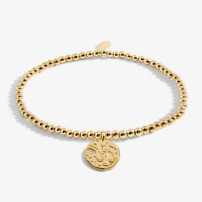 Star Sign A Little Libra Gold Plated 17.5cm Stretch Bracelet 6797