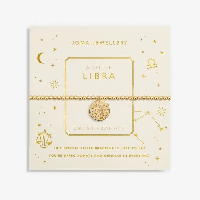 Star Sign A Little Libra Gold Plated 17.5cm Stretch Bracelet 6797