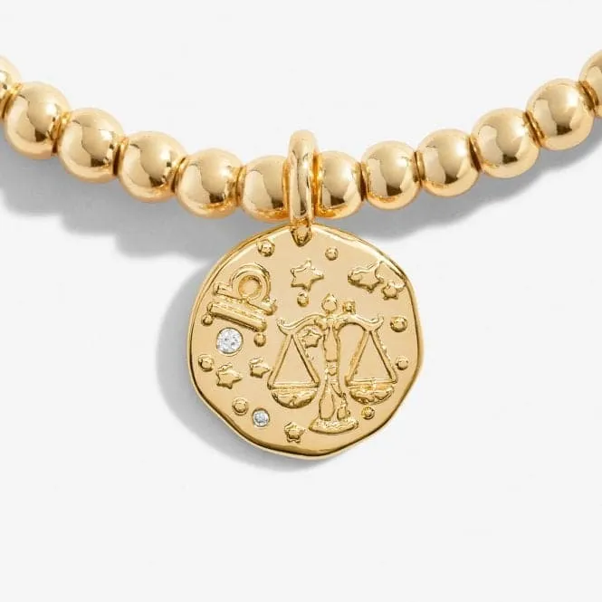 Star Sign A Little Libra Gold Plated 17.5cm Stretch Bracelet 6797