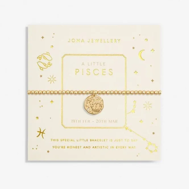 Star Sign A Little Pisces Gold Plated 17.5cm Stretch Bracelet 6802