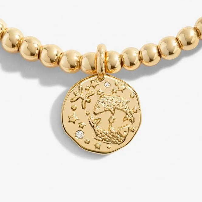 Star Sign A Little Pisces Gold Plated 17.5cm Stretch Bracelet 6802
