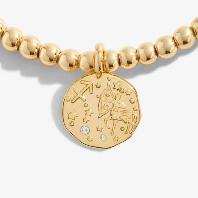 Star Sign A Little Sagittarius Gold Plated 17.5cm Stretch Bracelet 6799
