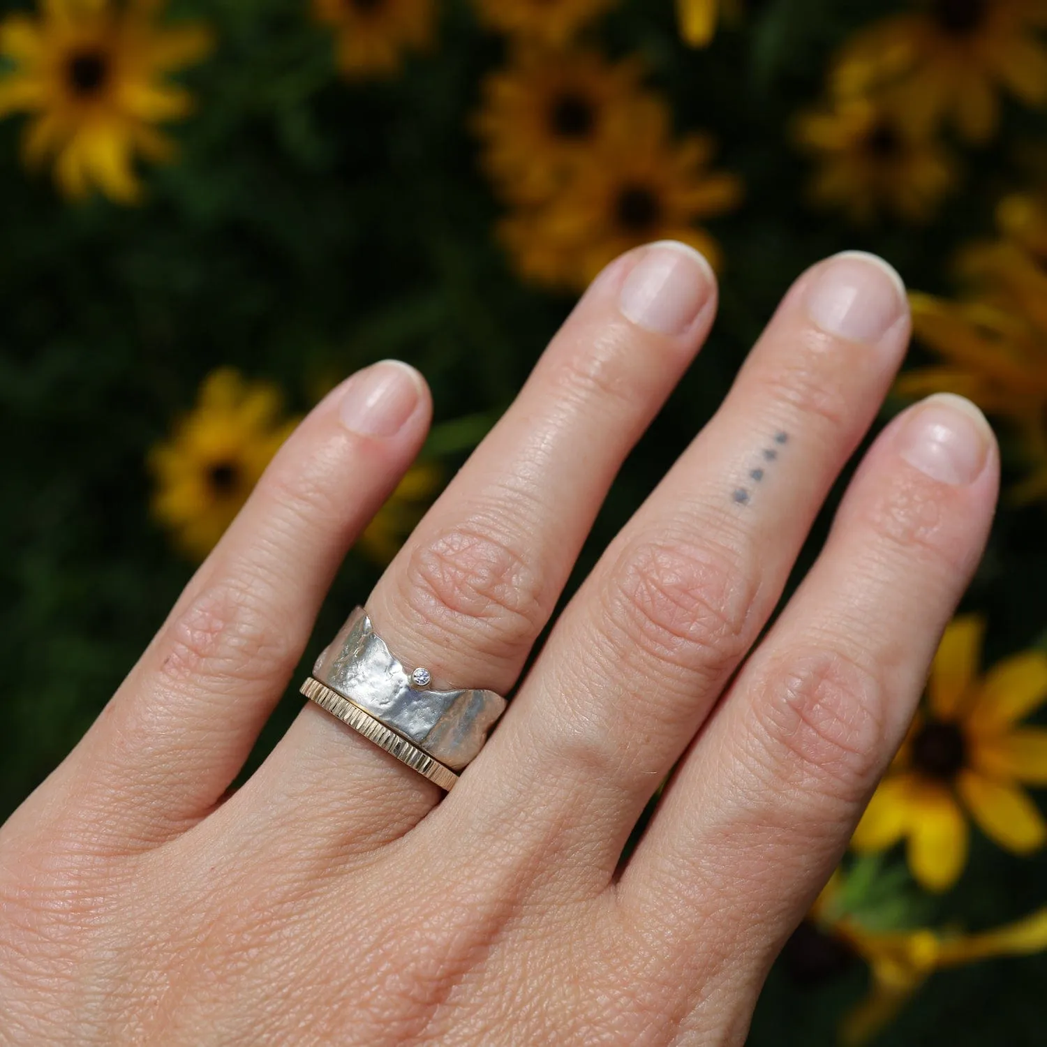 Staxx II Bark Gold Ring