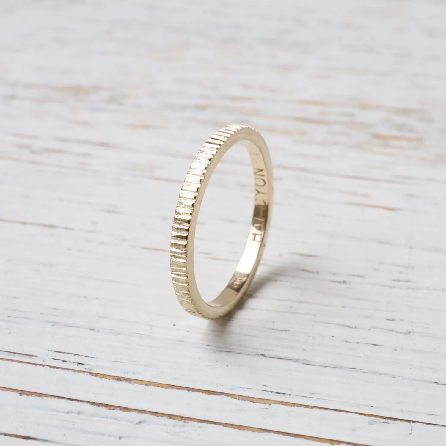 Staxx II Bark Gold Ring