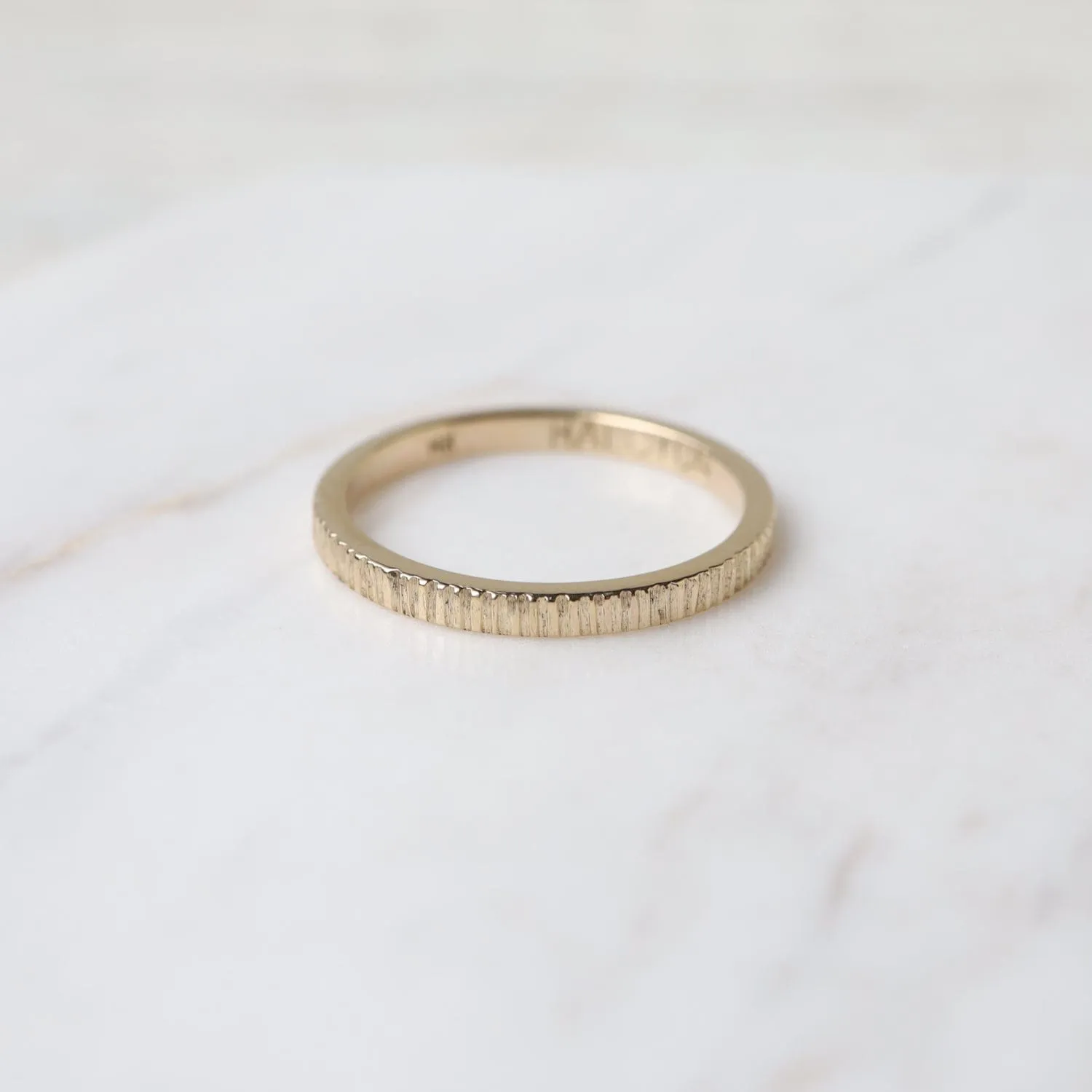 Staxx II Bark Gold Ring