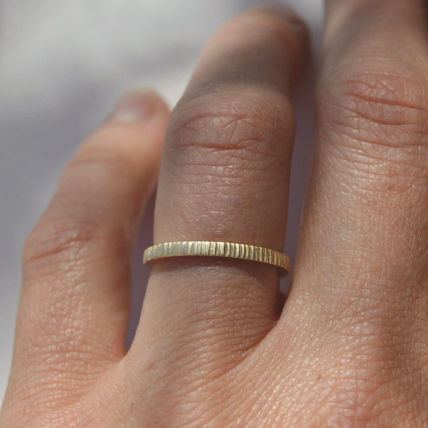 Staxx II Bark Gold Ring