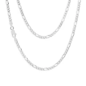 Sterling Silver Figaro 1:3 Dicut Chain 45cm