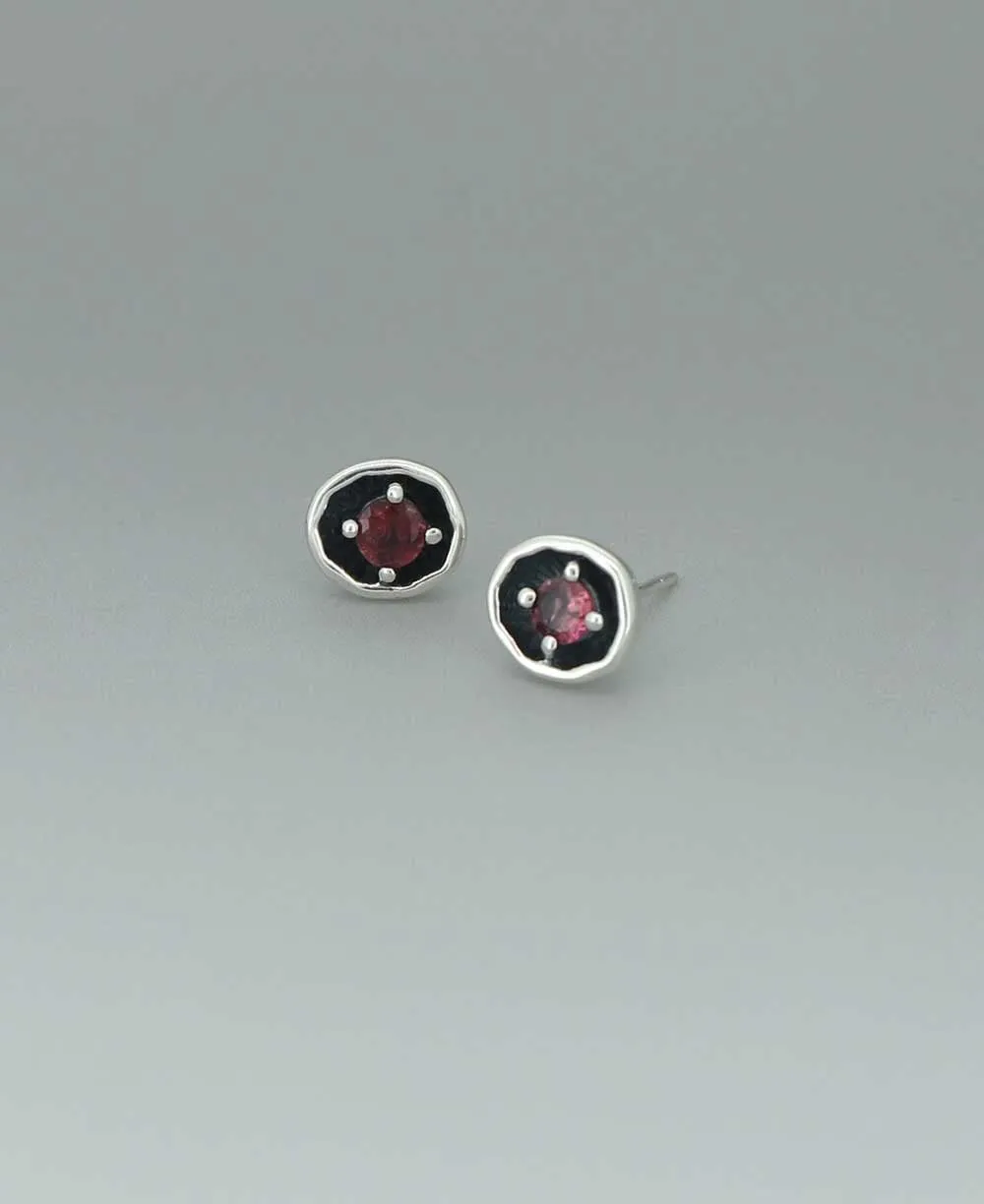 Sterling Silver Premium Pink Tourmaline Stud Earrings