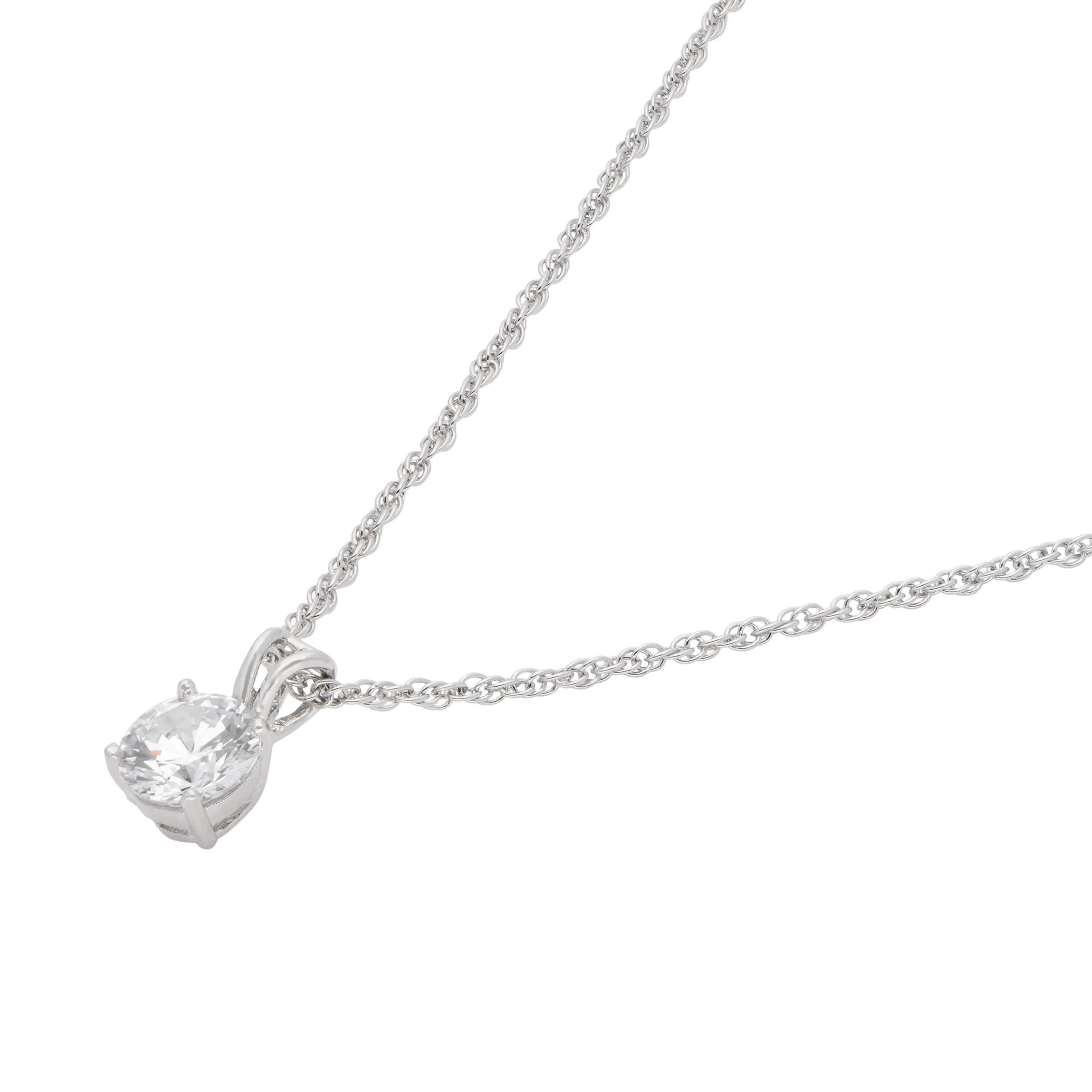 Sterling Silver Round Solitaire Pendant Necklace – A Timeless Classic | SKU : 0003579459, 0021424526, 0021424540