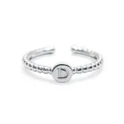 Stia Love Letters Droplet Initial Rings - Silver