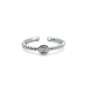 Stia Love Letters Droplet Initial Rings - Silver