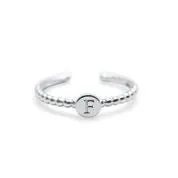 Stia Love Letters Droplet Initial Rings - Silver
