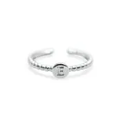 Stia Love Letters Droplet Initial Rings - Silver
