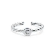 Stia Love Letters Droplet Initial Rings - Silver