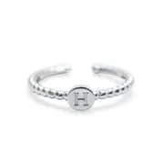 Stia Love Letters Droplet Initial Rings - Silver