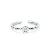 Stia Love Letters Droplet Initial Rings - Silver