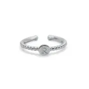 Stia Love Letters Droplet Initial Rings - Silver