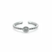 Stia Love Letters Droplet Initial Rings - Silver