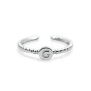 Stia Love Letters Droplet Initial Rings - Silver
