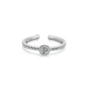 Stia Love Letters Droplet Initial Rings - Silver