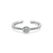 Stia Love Letters Droplet Initial Rings - Silver