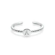 Stia Love Letters Droplet Initial Rings - Silver