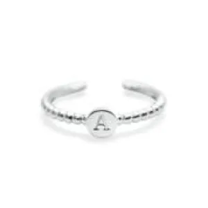 Stia Love Letters Droplet Initial Rings - Silver
