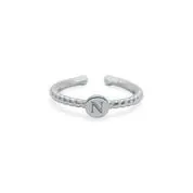 Stia Love Letters Droplet Initial Rings - Silver