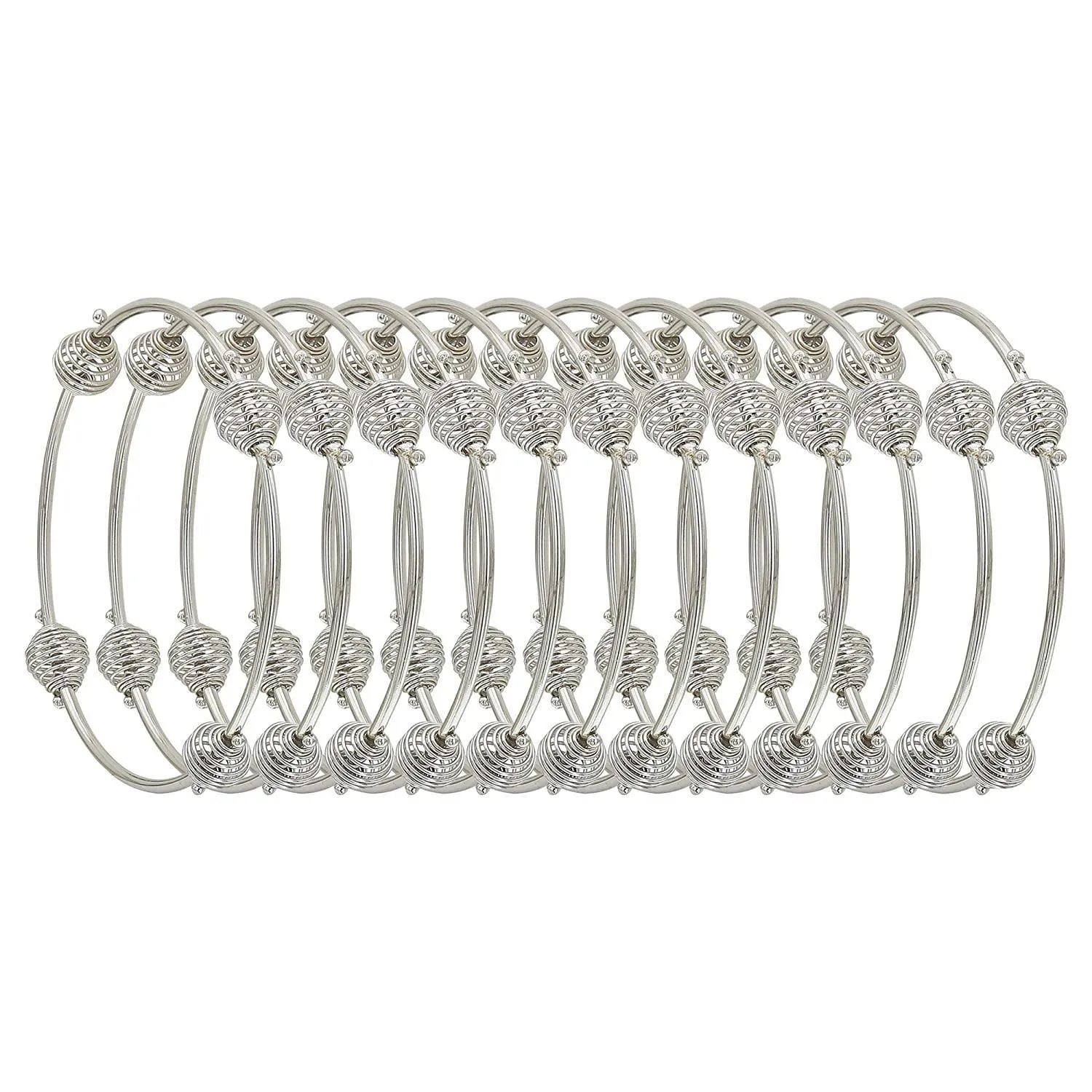 Sukriti Indian Antique Look Charming Party wear Silver Bangles for Girls & Women - Set of 12