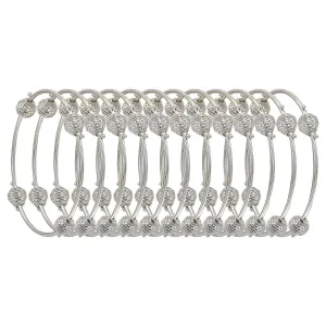 Sukriti Indian Antique Look Charming Party wear Silver Bangles for Girls & Women - Set of 12