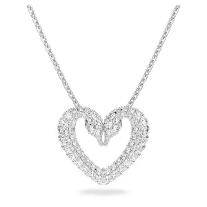 Swarovski Crystal Una Pendant, Heart, Small, White, Rhodium Plated -5625533