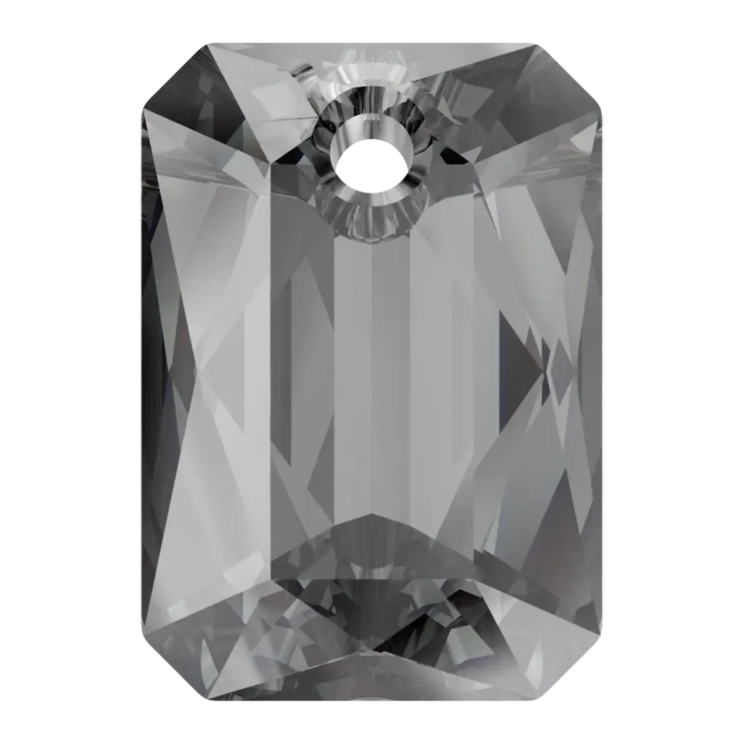 Swarovski Pendants Emerald Cut (6435) Crystal Silver Night