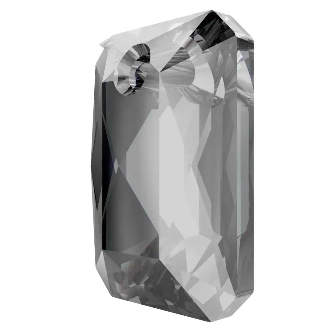 Swarovski Pendants Emerald Cut (6435) Crystal Silver Night