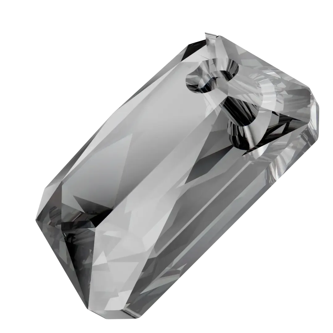 Swarovski Pendants Emerald Cut (6435) Crystal Silver Night
