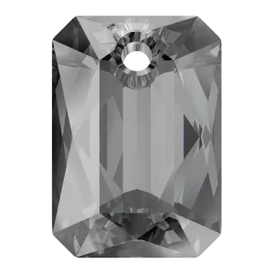 Swarovski Pendants Emerald Cut (6435) Crystal Silver Night