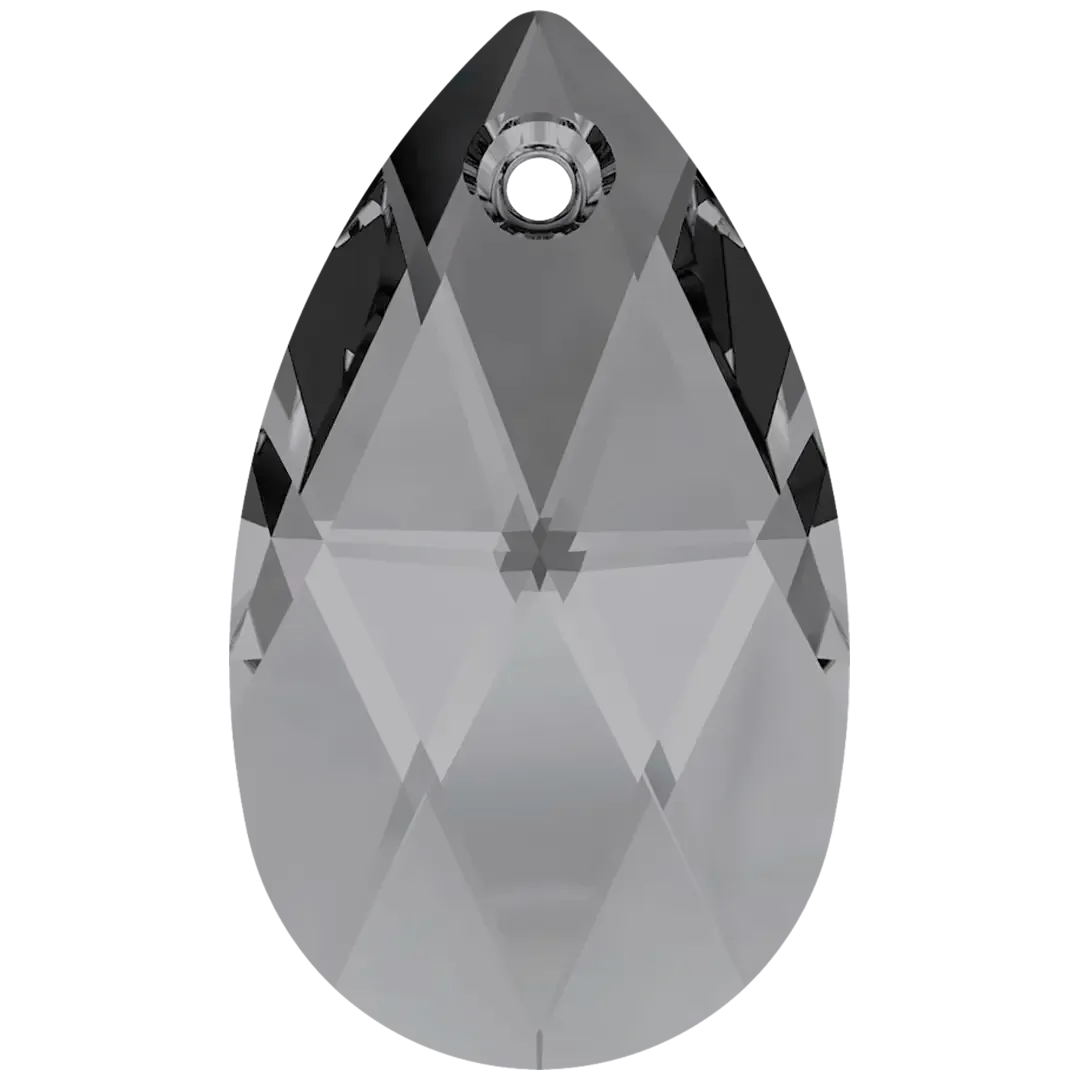 Swarovski Pendants Peardrop (6106) Crystal Silver Night