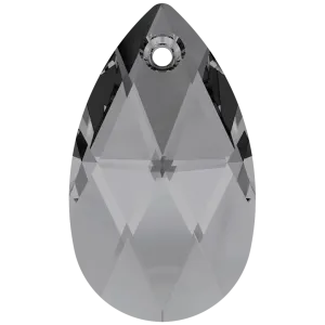 Swarovski Pendants Peardrop (6106) Crystal Silver Night