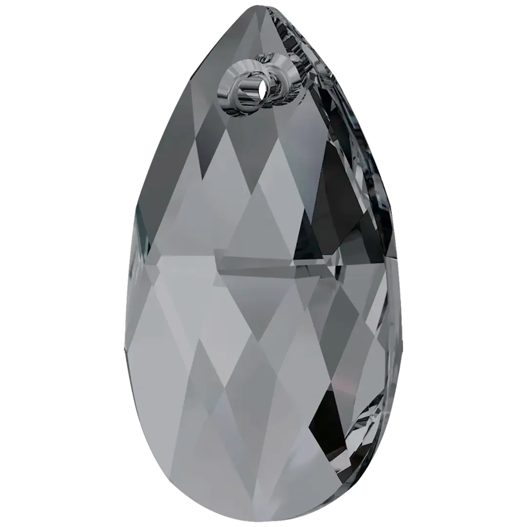 Swarovski Pendants Peardrop (6106) Crystal Silver Night