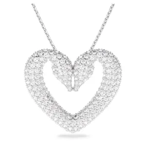 Swarovski Una pendant Heart, Large, White, Rhodium plated -5626176