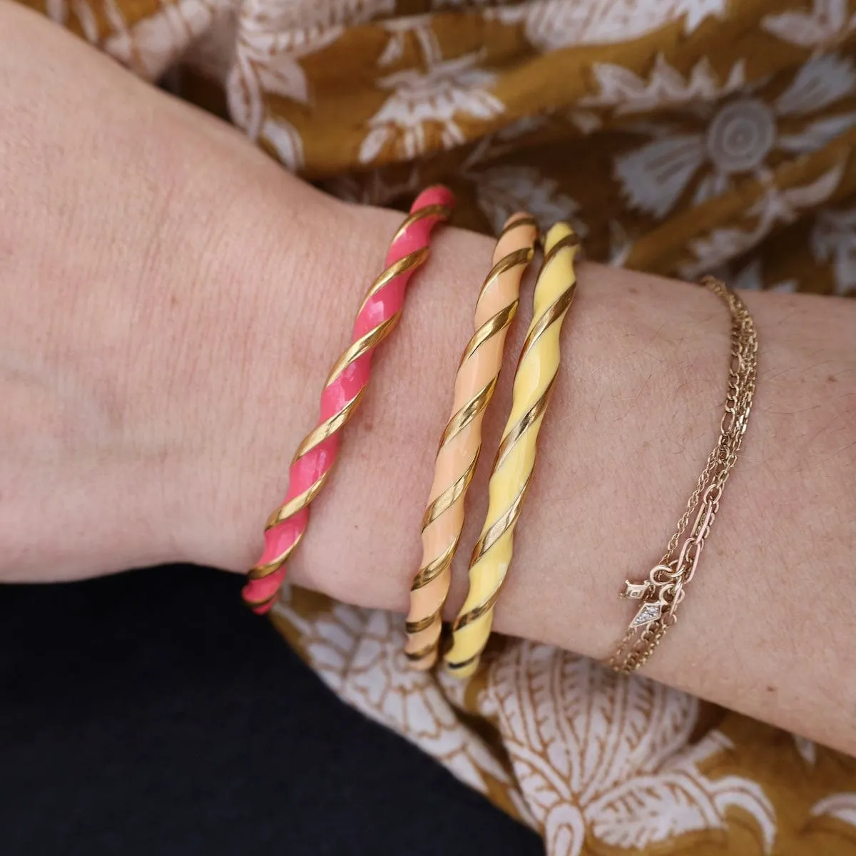Terry Fuchia Colorful Rushes Cuff Bracelet