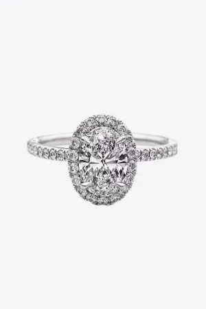 Timeless 2 Carat Oval Moissanite Ring Platinum-Plated