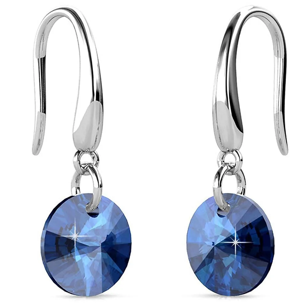 Timeless Crystal Drop Earrings Blue Embellished With SWAROVSKI® Crystals