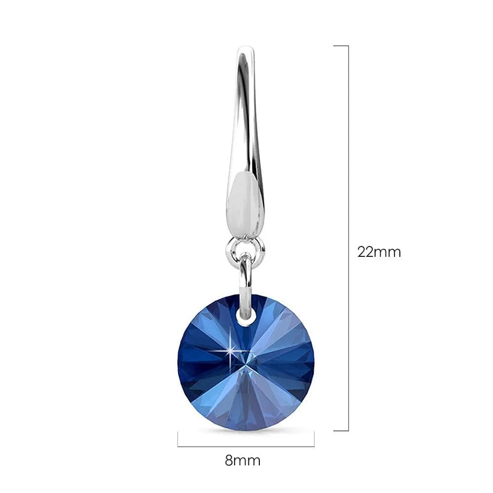 Timeless Crystal Drop Earrings Blue Embellished With SWAROVSKI® Crystals