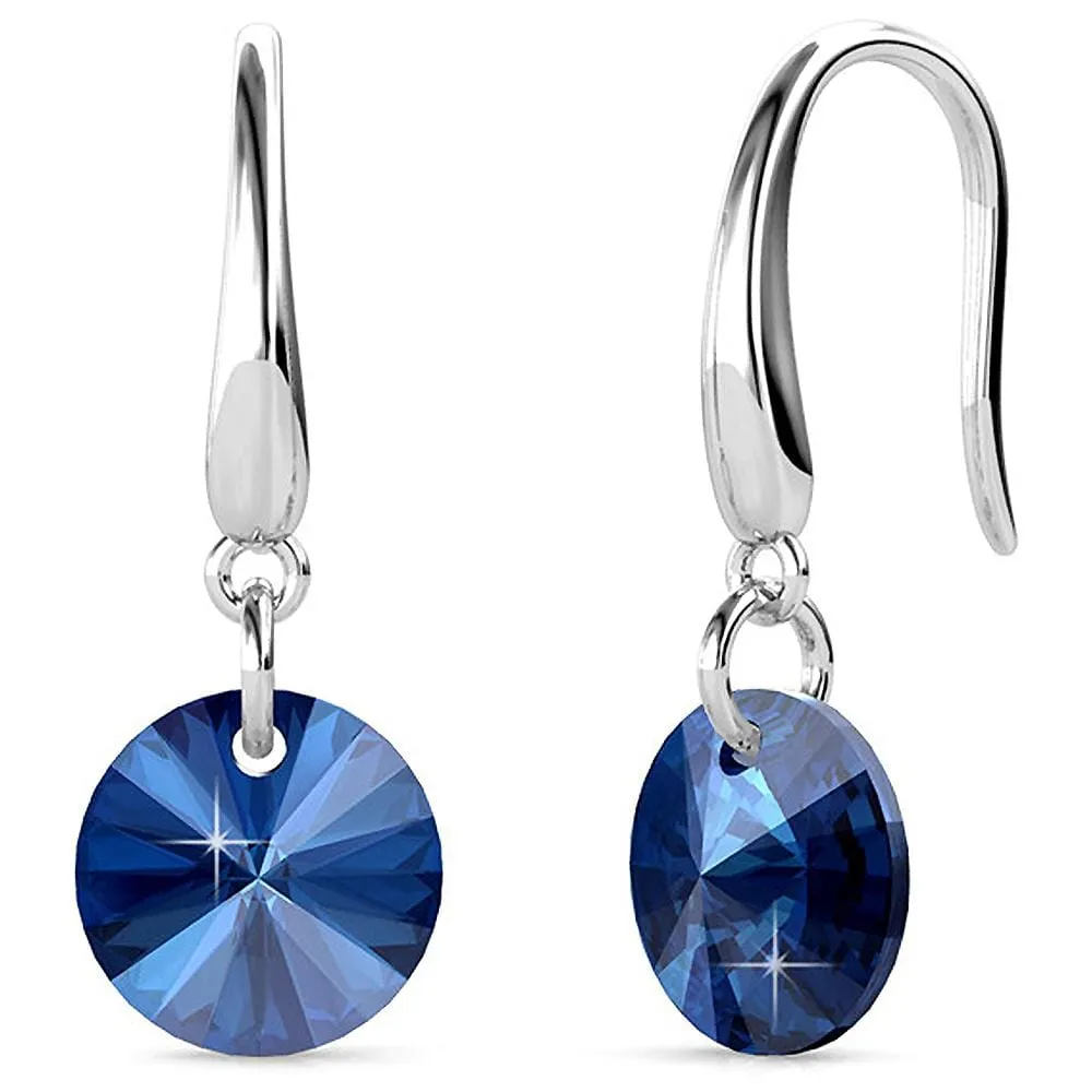 Timeless Crystal Drop Earrings Blue Embellished With SWAROVSKI® Crystals