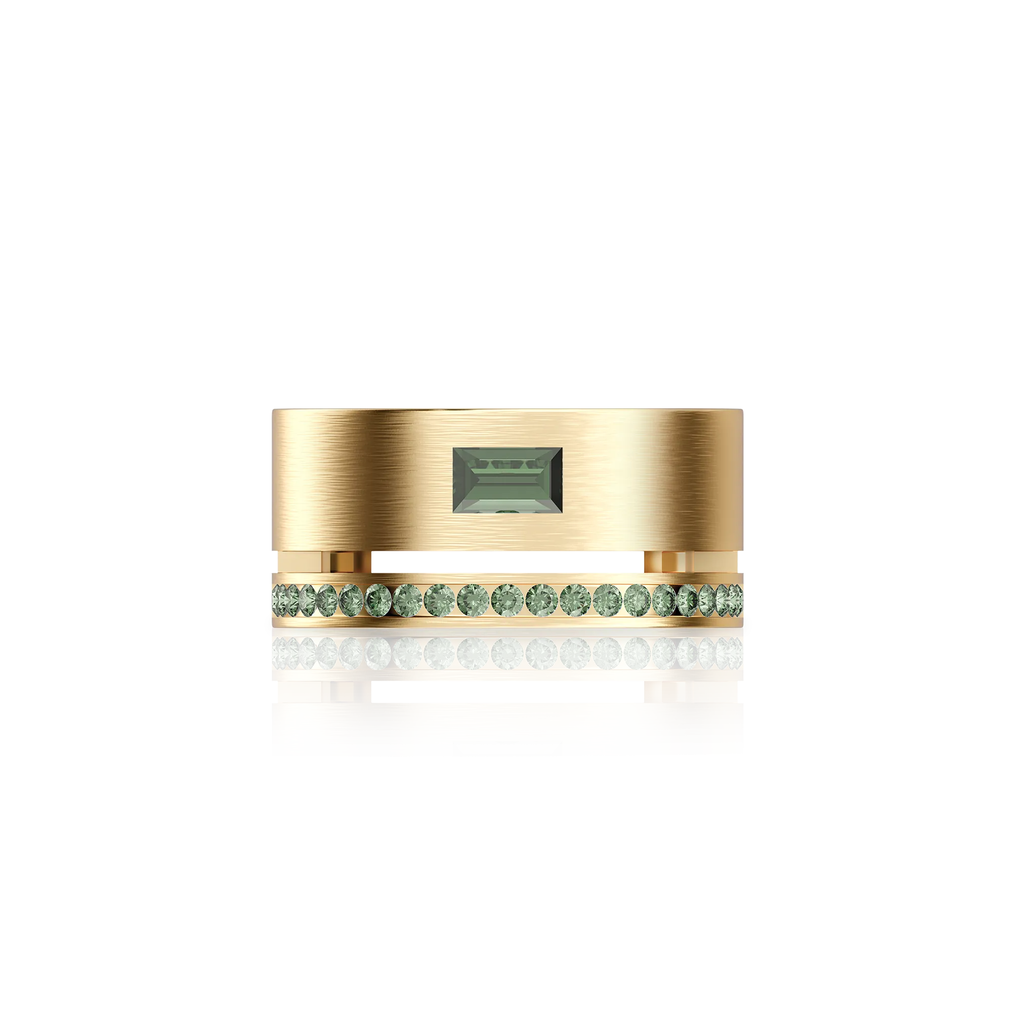 Timeless Gemstone Wide Band Ring