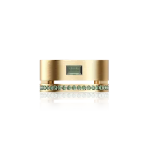 Timeless Gemstone Wide Band Ring