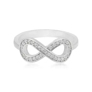 Timeless Shine Rhodium Plated Infinity Rings